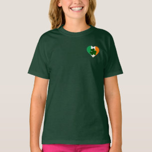 Flagga av Ireland Heart med Shamrock St. Patrick T Shirt
