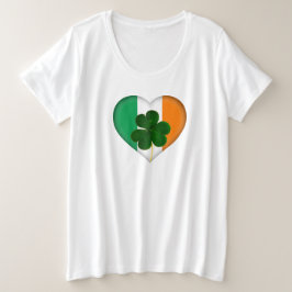 Flagga av Ireland Heart med Shamrock St. Patrick T Shirt