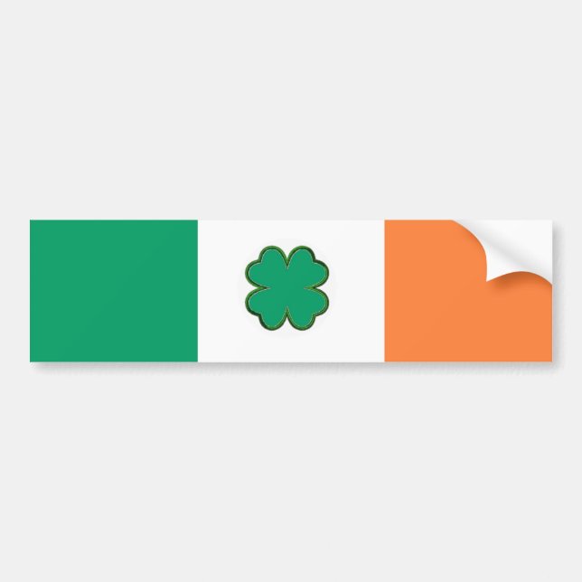 Flagga av Ireland Shamrock Bildekal (Framsidan)