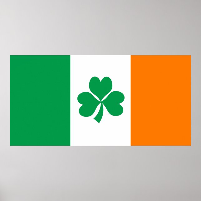 Flagga av Ireland Shamrock Poster (Framsidan)