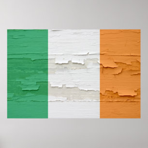 Flagga av Ireland Weasted Paint Poster
