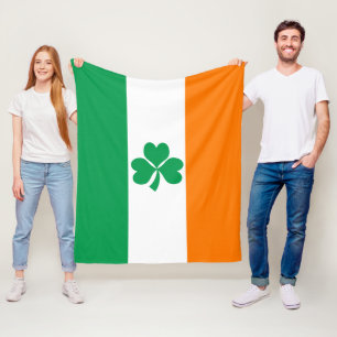 Flagga av Irland Shamrock medium Fleecefilt