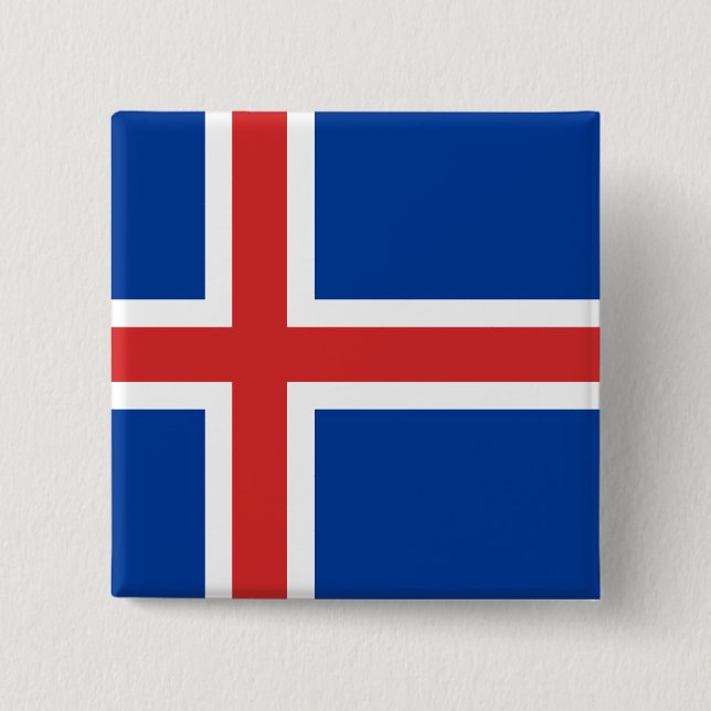 Flagga av Islandet Knapp (Framsida)