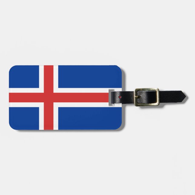 Flagga av Islandets enkla ID-nummer Bagagebricka (Horisontell Framsida)