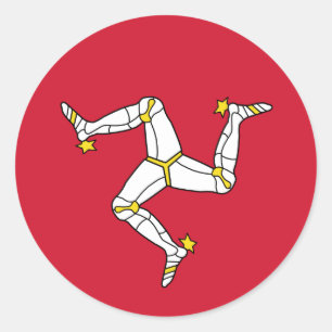 Flagga av Isle of Man Sticker Runt Klistermärke