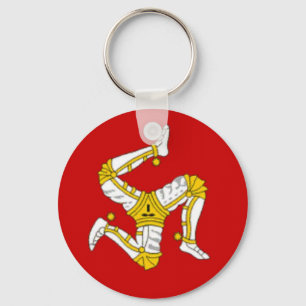 Flagga av islen av manen nyckelring
