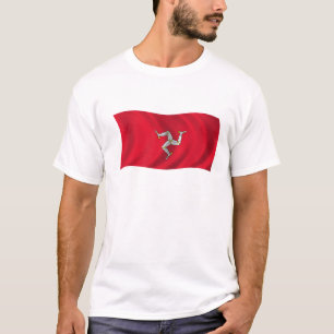Flagga av islen av manen t-shirt