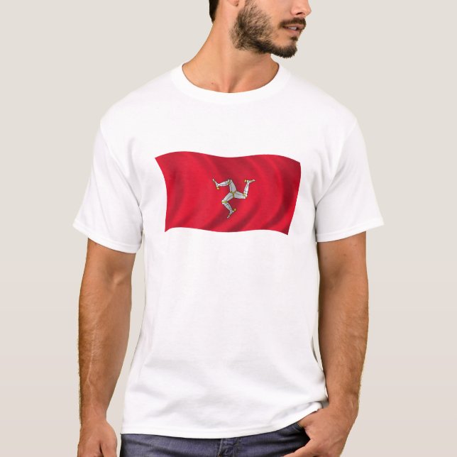 Flagga av islen av manen t-shirt (Framsida)