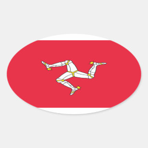 Flagga av islen av manOvalklistermärken Ovalt Klistermärke
