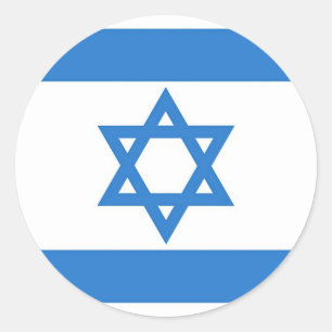 Flagga av Israel Runt Klistermärke