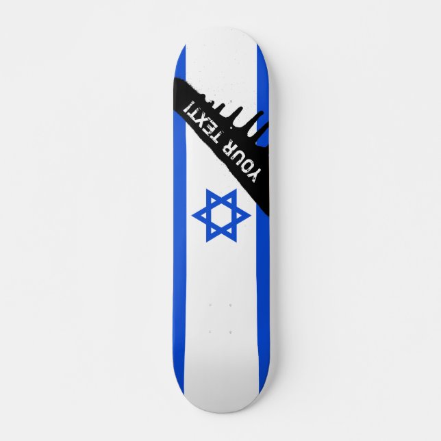 Flagga av israelen skateboard bräda 19,5 cm (Framsida)