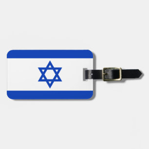 Flagga av Israels bagageetikett med läderband Bagagebricka