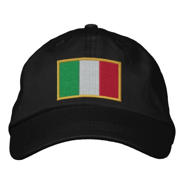 Flagga av Italien broderad på karta Keps (Framsida)