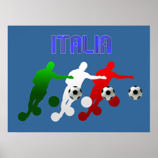 Flagga av Italien fotbollsspelare Italia Calcio Sp Poster