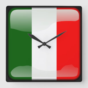 Flagga av Italien Fyrkantig Klocka