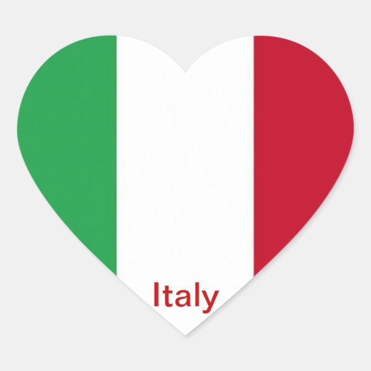 Flagga Av Italien Hjartformat Klistermarke Zazzle Se