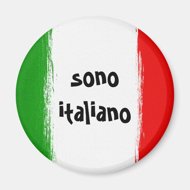 Flagga av Italien. i kärlek italien. Magnet (Framsidan)