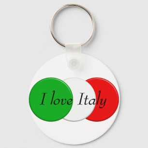 Flagga av Italien. I kärlek Italien. Nyckelring