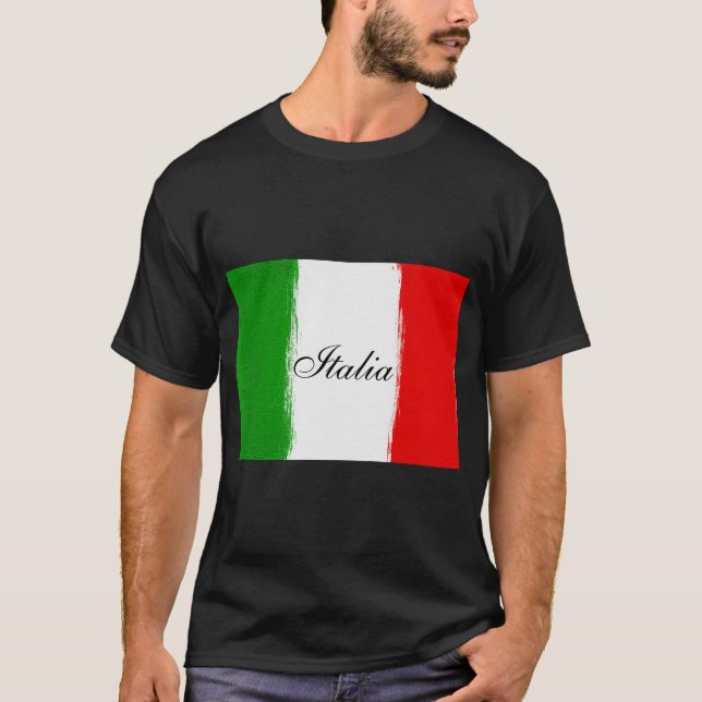 Flagga av italien. jag älskar italien. text tee (Framsida)