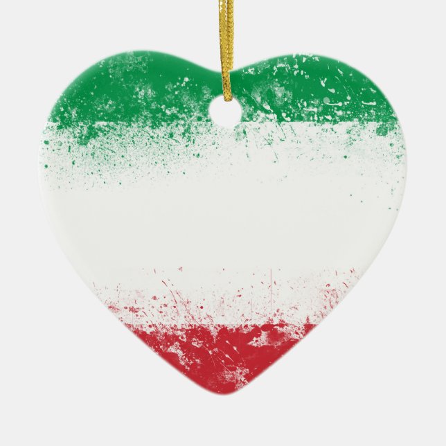 Flagga av Italien Julgransprydnad Keramik (Framsidan)