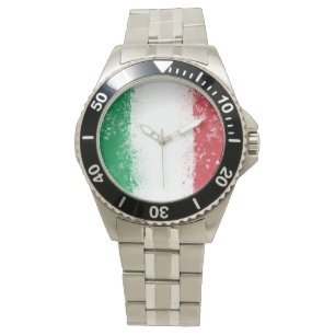 Flagga av Italien med genomskinlig platter Armbandsur