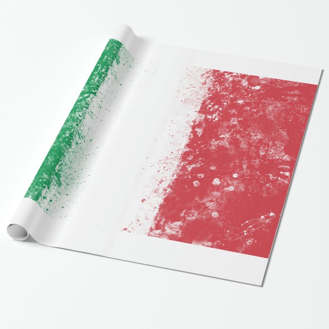 Flagga av Italien med genomskinlig platter Presentpapper (Utrullad)