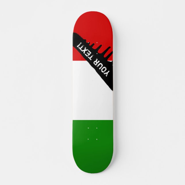 Flagga av italien mini skateboard bräda 18,5 cm (Framsida)