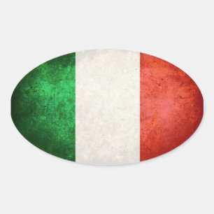 Flagga av Italien Ovalt Klistermärke