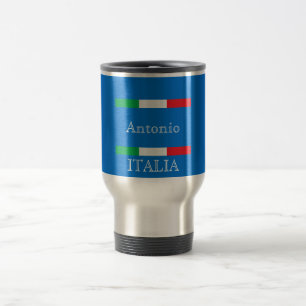 Flagga av Italien på azure blue ocean med ditt nam Resemugg