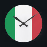 Flagga av Italien Rund Klocka<br><div class="desc">Flagga av Italien - bandiera d'Italia</div>
