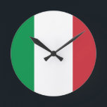 Flagga av Italien Rund Klocka<br><div class="desc">Flagga av Italien - bandiera d'Italia</div>