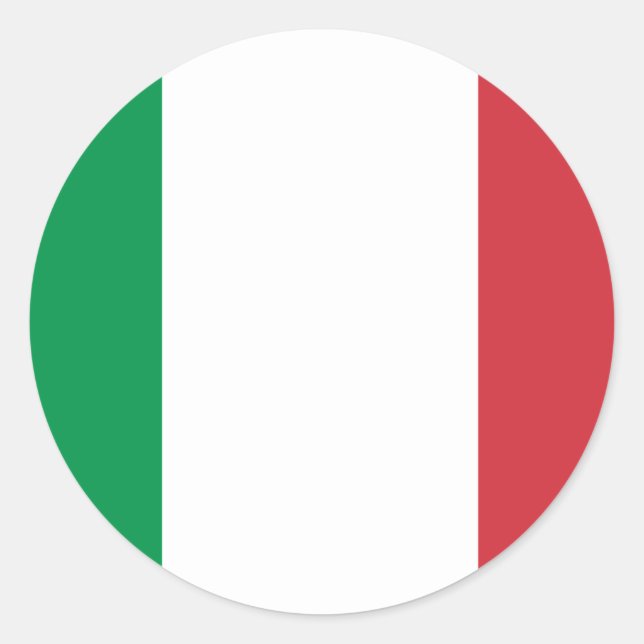 Flagga av Italien Sticker Runt Klistermärke (Framsida)