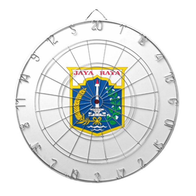 Flagga av Jakarta (Indonesiens huvudstad) Darttavla (Framsidan)