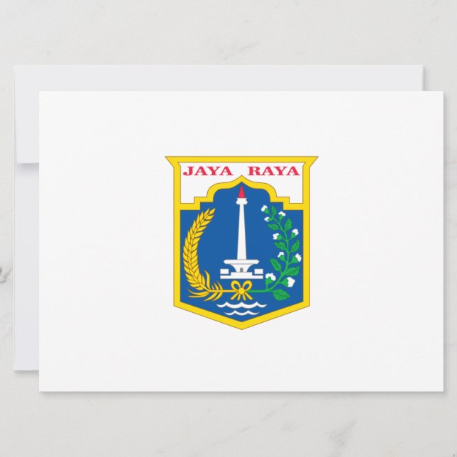 Flagga av Jakarta (Indonesiens huvudstad) Kort (Framsida)