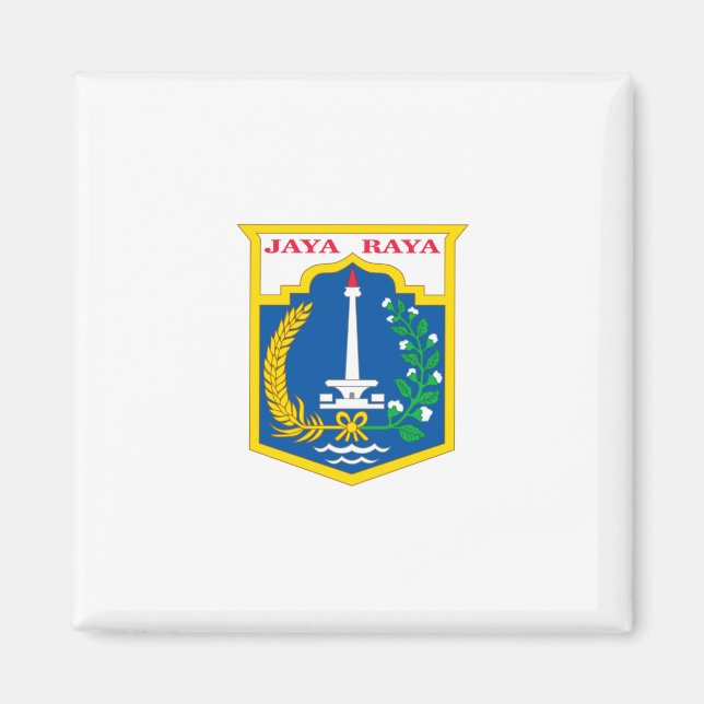 Flagga av Jakarta (Indonesiens huvudstad) Magnet (Framsidan)