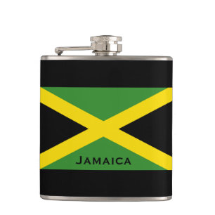 Flagga av Jamaica världs flaggorgrönt Fickplunta