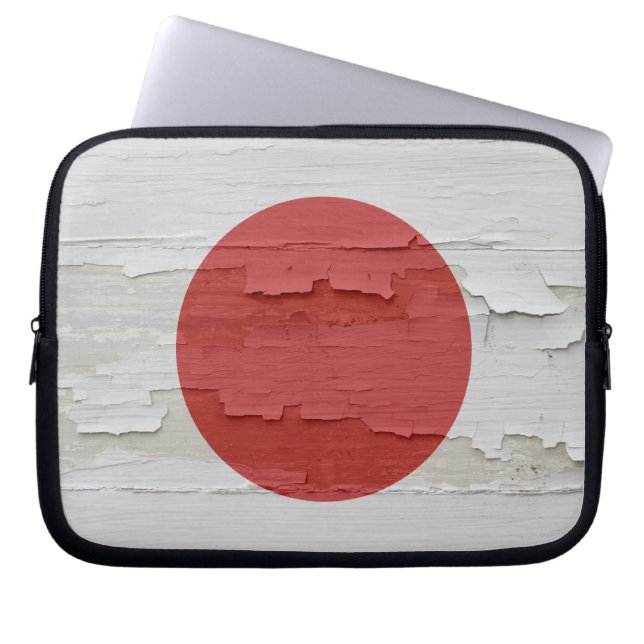 Flagga av Japan red ut målar Laptop Sleeve (Framsidan)