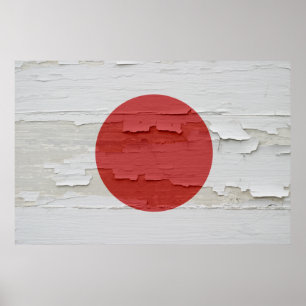 Flagga av Japan red ut målar Poster