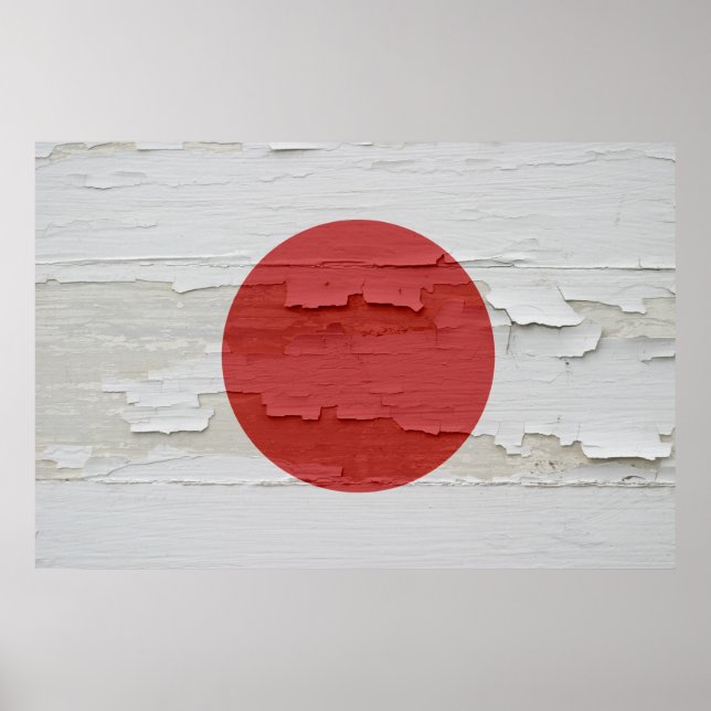 Flagga av Japan red ut målar Poster (Framsidan)