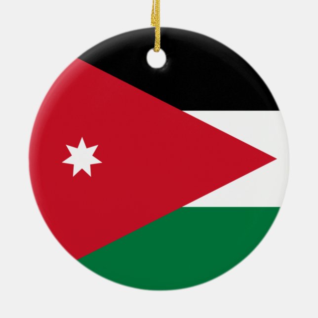 Flagga av Jordanienprydnaden Julgransprydnad Keramik (Baksidan)