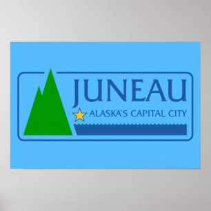 Flagga av Juneau, Alaska Poster