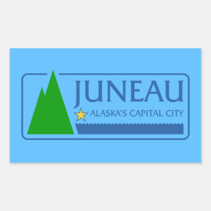 Flagga av Juneau, Alaska Rectangular Sticker Rektangulärt Klistermärke