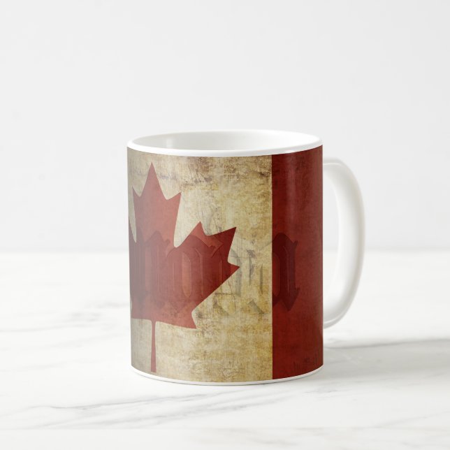 Flagga av Kanada/Grunge... Kaffemugg (Framsida höger)