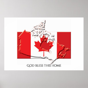 Flagga av KANADA Patriotic Home Customized Text Poster