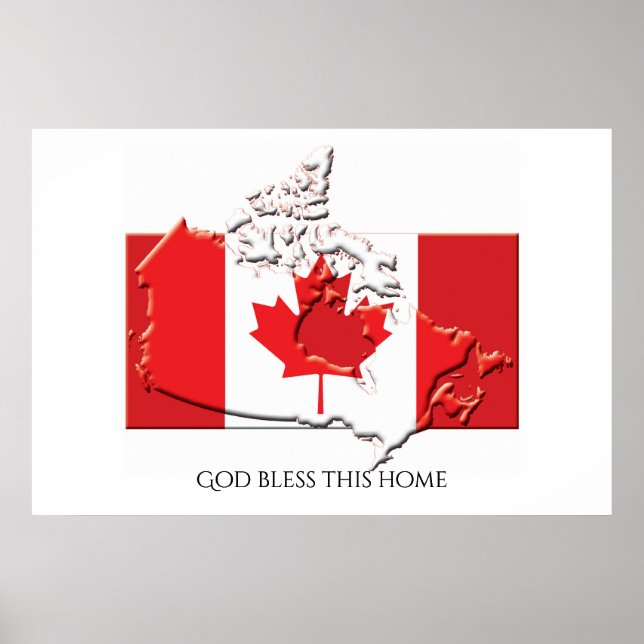 Flagga av KANADA Patriotic Home Customized Text Poster (Framsidan)