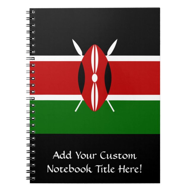 Flagga av Kenya Afrika Anteckningsbok Med Spiral (Framsidan)