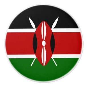 Flagga av Kenya Ceramic Knob Knopp