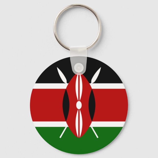 Flagga av Kenya Keychain Nyckelring (Framsida)