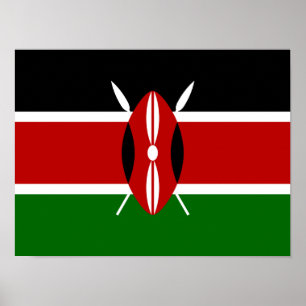 Flagga av Kenyas Afrika Poster
