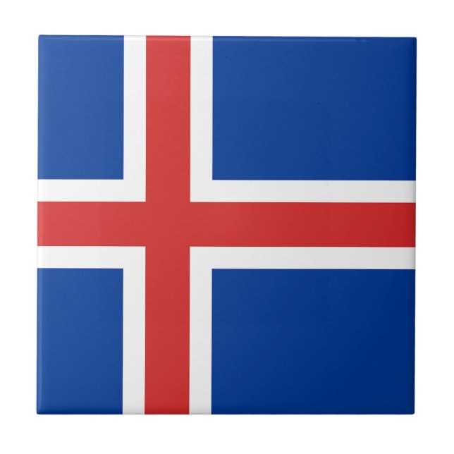 Flagga av keramiskt plattor av Island Kakelplatta (Framsidan)